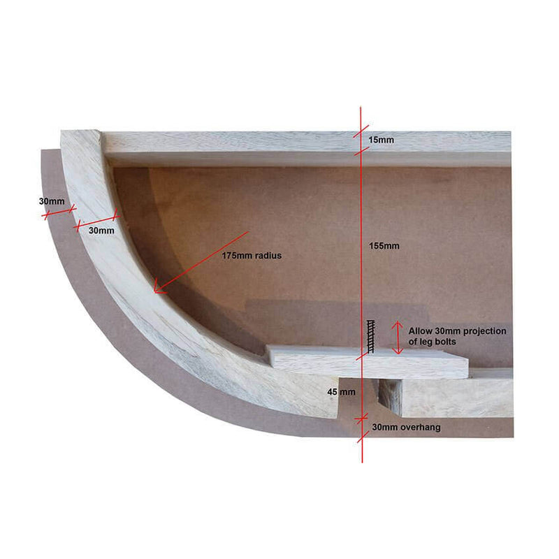 D End Radiator Table ~ Various Sizes