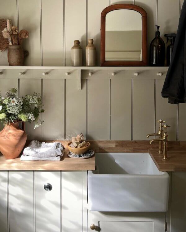 MDF moisture resistant wall panelling in a utility room