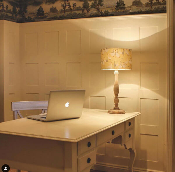 Victorian Panelled Office painted in cream. Wall panelling made from MDF.